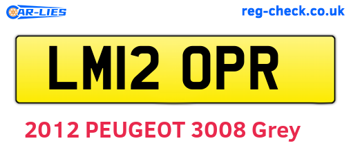 LM12OPR are the vehicle registration plates.