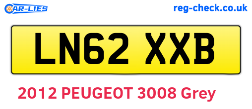 LN62XXB are the vehicle registration plates.