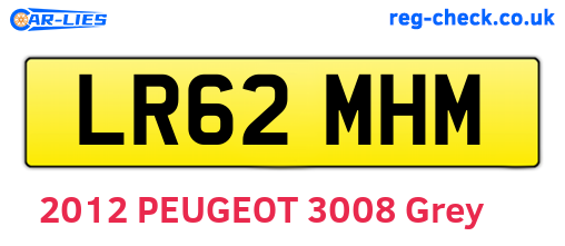 LR62MHM are the vehicle registration plates.