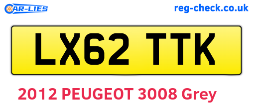 LX62TTK are the vehicle registration plates.