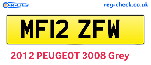 MF12ZFW are the vehicle registration plates.