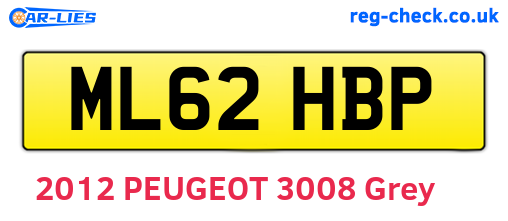 ML62HBP are the vehicle registration plates.