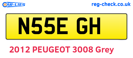N55EGH are the vehicle registration plates.
