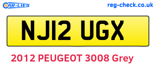 NJ12UGX are the vehicle registration plates.
