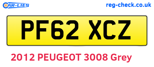 PF62XCZ are the vehicle registration plates.