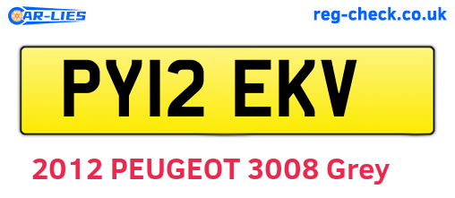 PY12EKV are the vehicle registration plates.