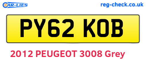 PY62KOB are the vehicle registration plates.