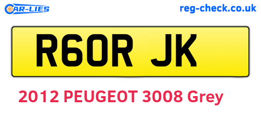 R60RJK are the vehicle registration plates.