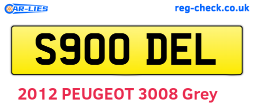 S900DEL are the vehicle registration plates.