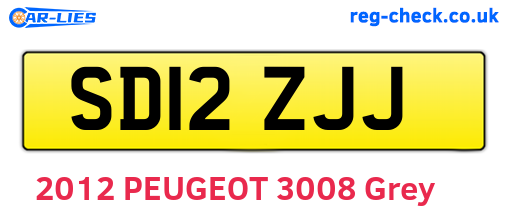 SD12ZJJ are the vehicle registration plates.