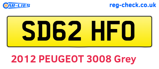 SD62HFO are the vehicle registration plates.