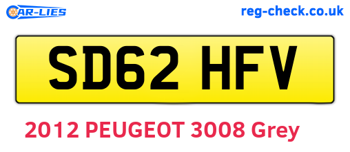 SD62HFV are the vehicle registration plates.