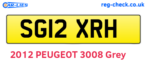 SG12XRH are the vehicle registration plates.