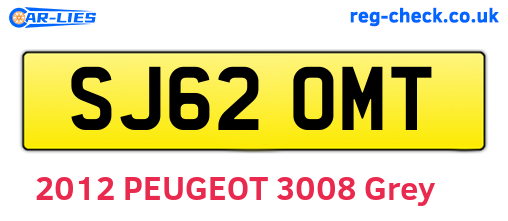SJ62OMT are the vehicle registration plates.
