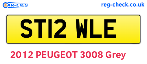 ST12WLE are the vehicle registration plates.