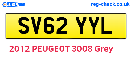 SV62YYL are the vehicle registration plates.