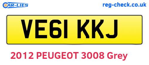 VE61KKJ are the vehicle registration plates.