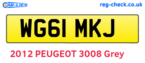 WG61MKJ are the vehicle registration plates.