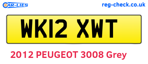 WK12XWT are the vehicle registration plates.
