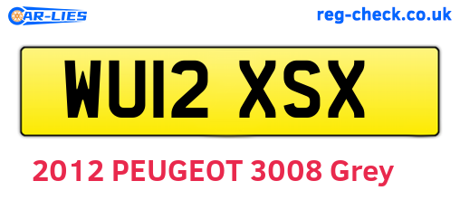WU12XSX are the vehicle registration plates.