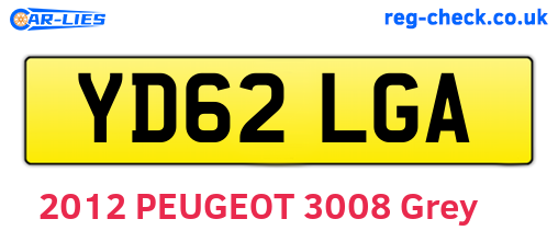 YD62LGA are the vehicle registration plates.