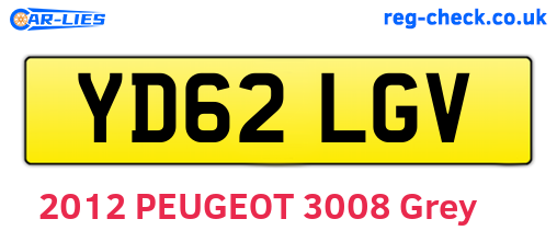 YD62LGV are the vehicle registration plates.