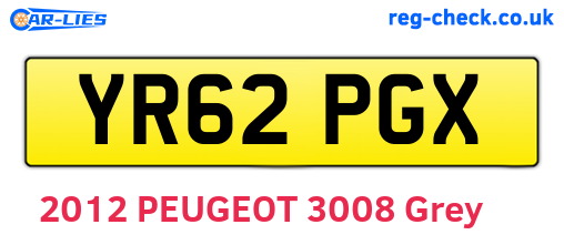 YR62PGX are the vehicle registration plates.