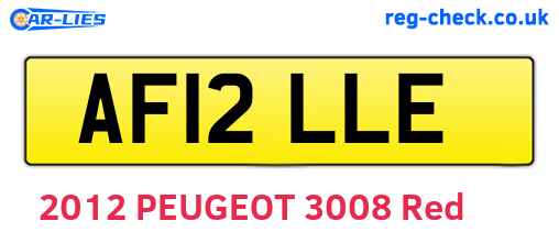 AF12LLE are the vehicle registration plates.