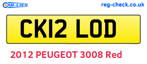 CK12LOD are the vehicle registration plates.