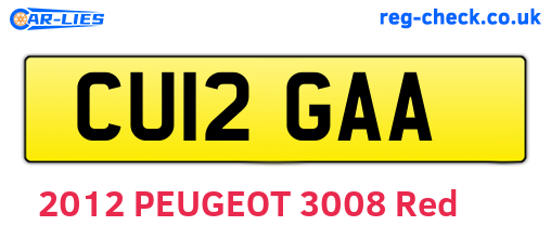CU12GAA are the vehicle registration plates.