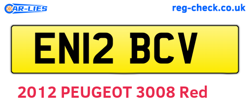 EN12BCV are the vehicle registration plates.