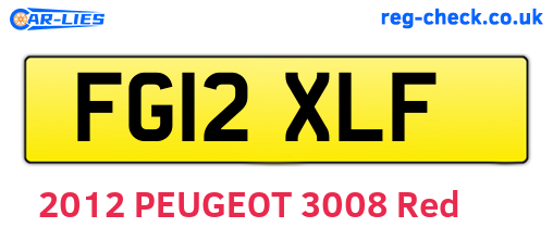 FG12XLF are the vehicle registration plates.