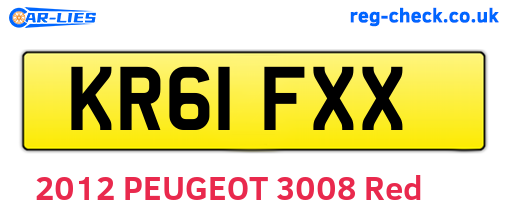 KR61FXX are the vehicle registration plates.