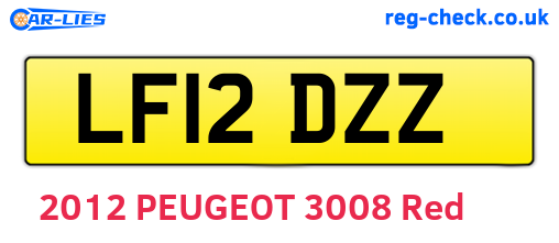 LF12DZZ are the vehicle registration plates.