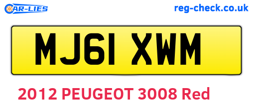 MJ61XWM are the vehicle registration plates.