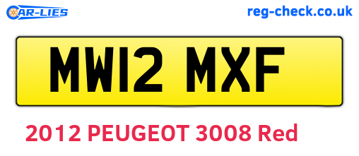 MW12MXF are the vehicle registration plates.