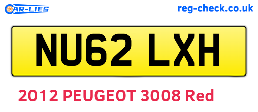 NU62LXH are the vehicle registration plates.