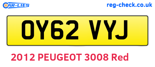 OY62VYJ are the vehicle registration plates.