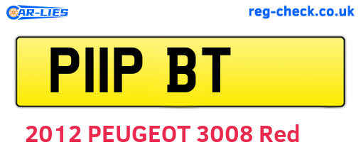 P11PBT are the vehicle registration plates.