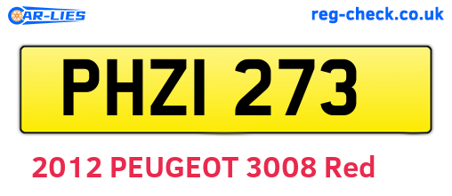 PHZ1273 are the vehicle registration plates.