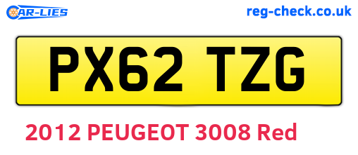 PX62TZG are the vehicle registration plates.