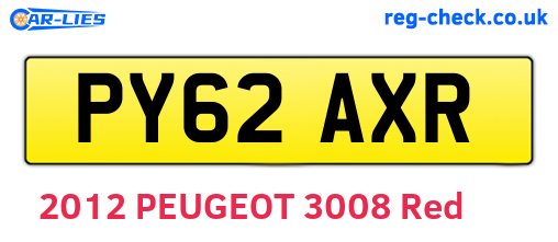 PY62AXR are the vehicle registration plates.