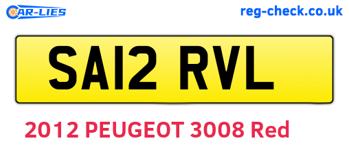 SA12RVL are the vehicle registration plates.