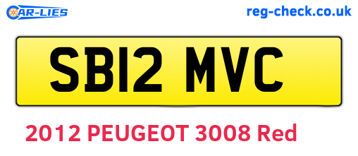SB12MVC are the vehicle registration plates.