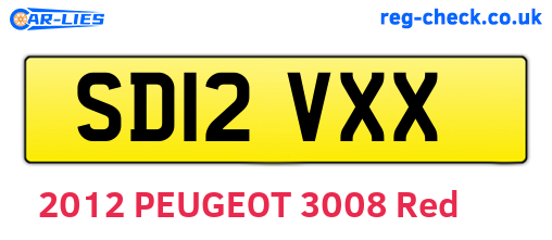 SD12VXX are the vehicle registration plates.