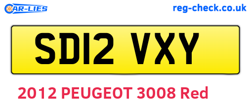 SD12VXY are the vehicle registration plates.