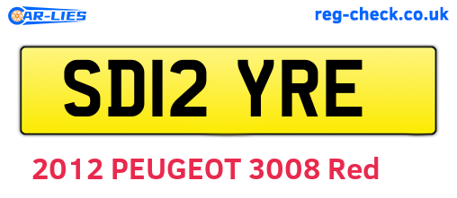 SD12YRE are the vehicle registration plates.