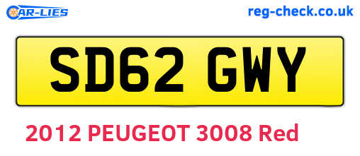 SD62GWY are the vehicle registration plates.