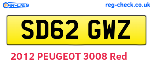 SD62GWZ are the vehicle registration plates.