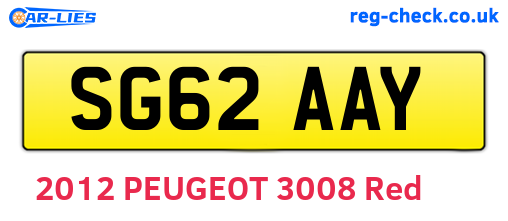 SG62AAY are the vehicle registration plates.